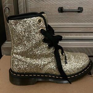 Doc Marten Farrah Gold Glitter Boots